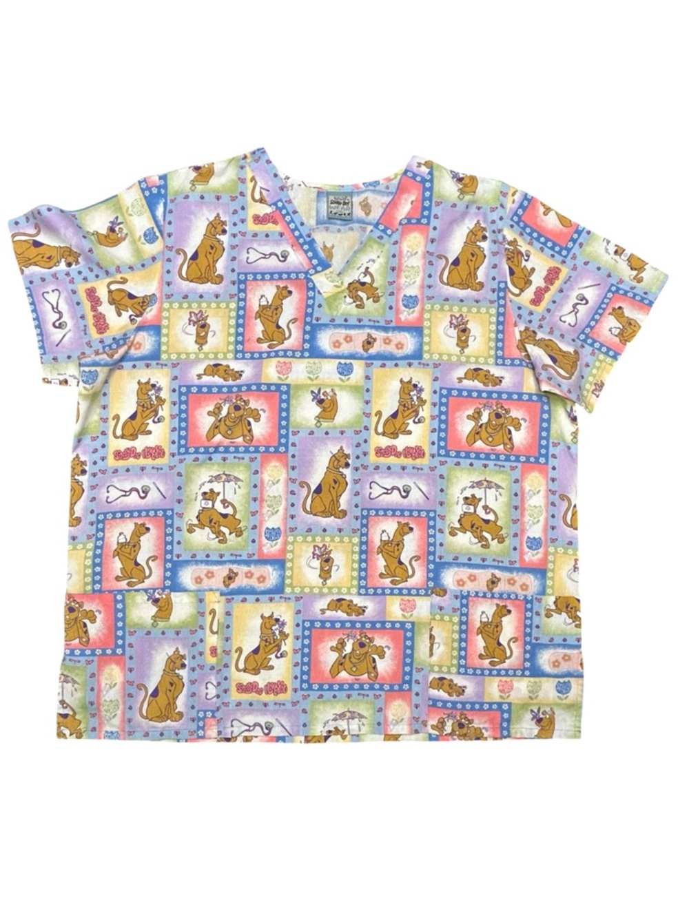 VTG 90’s Scooby-Doo Cartoon Network scrub top nostalgic, retro, whimsical 2X